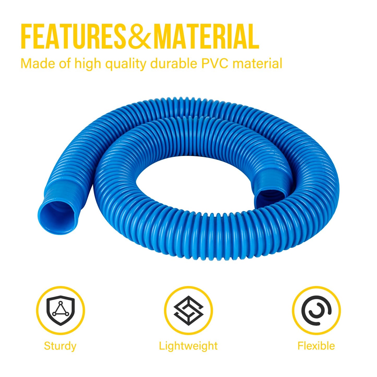 Pool Hose for Above Ground Pools, 3 PACK 1.25" Pool Filter Hoses Accessory Pool Pump Replacement 41 Inch Long with Clamps