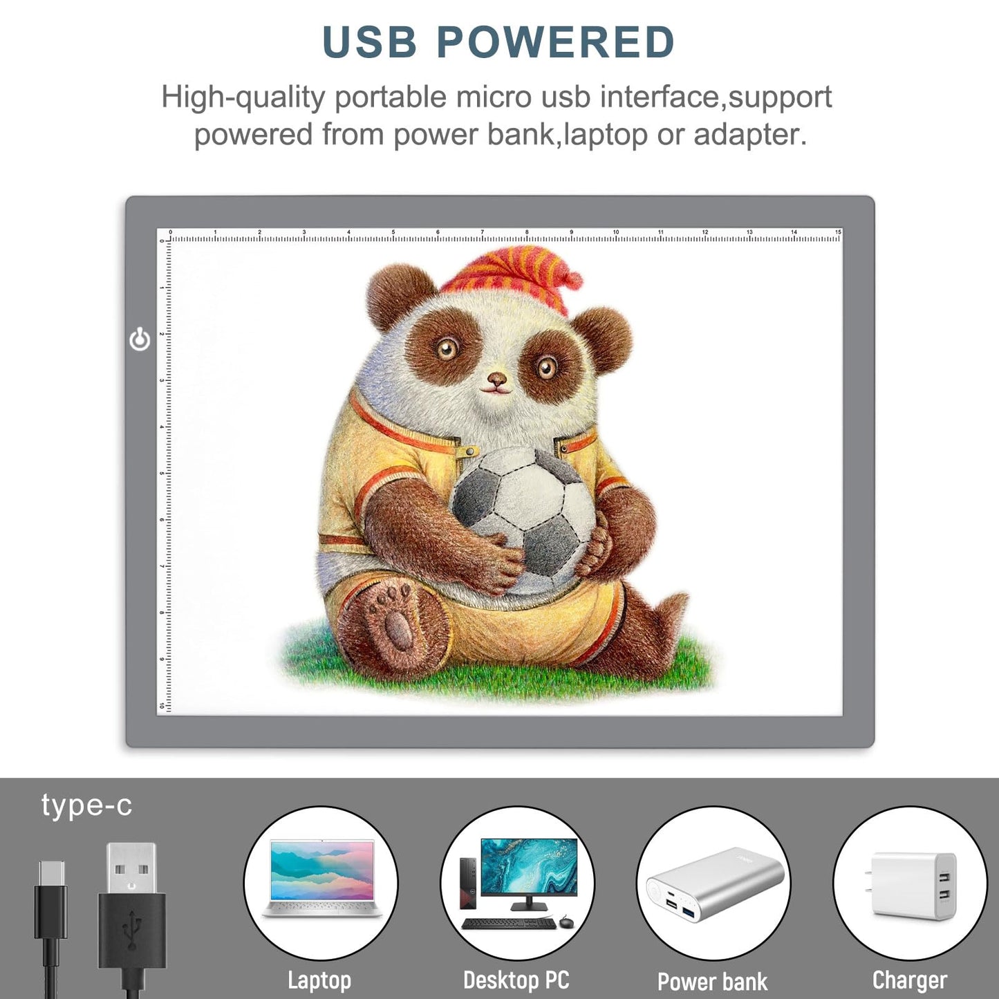 LitEnergy A3 LED Copy Board Light Tracing Box, Ultra-Thin Adjustable USB Power Artcraft LED Trace Light Pad for Tattoo Drawing, Streaming, Sketching, Animation, Stenciling (Silver)