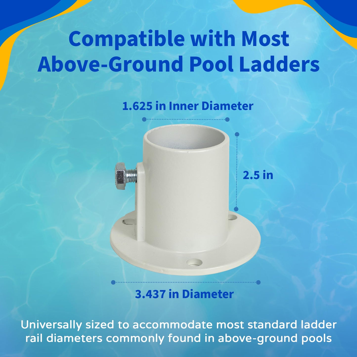 Blue Wave NE1228PR Aluminum Deck Flanges for Above Ground Pool Ladder - Pair