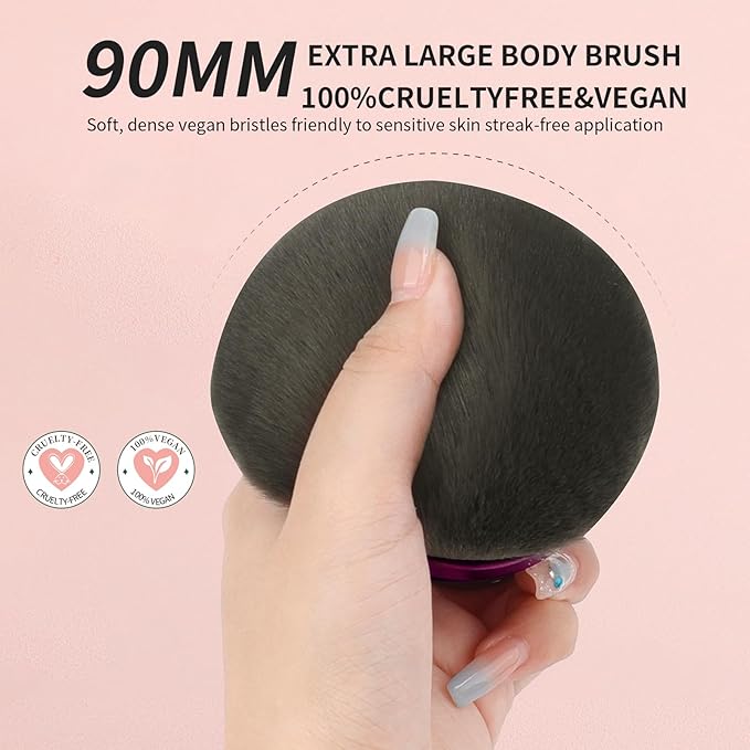 docolor Self Tanner Brush Extra Large Body Makeup Brush, 3.5 Inch Width, Soft synthetic hair Tanning Brush for Foundation, Self-tanners, Bronzer, Powder Self Tan Back Applicator Face&Body Makeup Brush