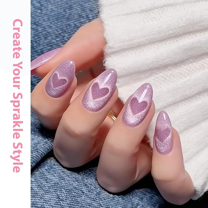 Modelones Cat Eye Gel Polish Nail Magnet, 8-in-1 Cat Eye Magnet Tool for Gel Nails Strong Magnetic Nail Art Wand with Steel Ball, Glass Bead& French Tip&Clover Cateye Multi-Effect Magnets DIY Salon