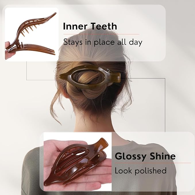 8 Pack Jelly Style Flat Hair Clips – Translucent Claw Clips in Pink, Brown, Beige, Green, Cute Matte Hair Accessories for Girls & Teens, Kawaii Y2K Styling Barrettes for Summer