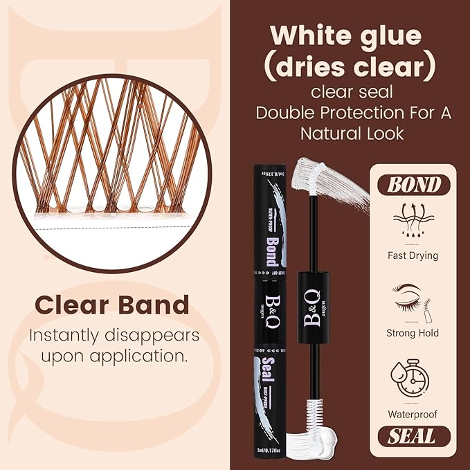 B&Q Brown Lash Clusters Kit Natural Mochalash Clusters 03, Wispy Eyelash Clusters Kit C-Curl Cluster Eyelash Extensions 8-16mm Brown Lash Eyelashes Kit for Fair/Dark Hair(Mochalash 03 Set)