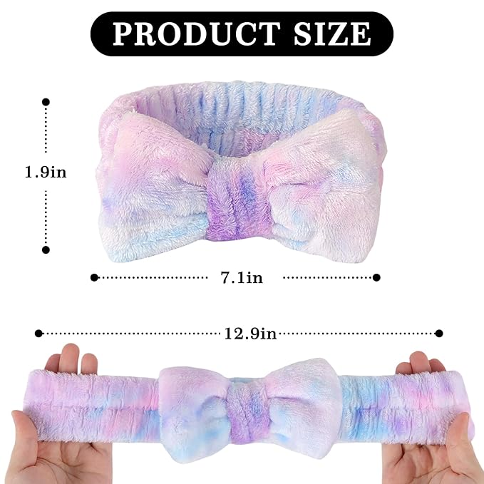 LADES Soft Skincare Headband – Adjustable, Comfortable & Stretchy Fabric, Cute Patterns for Makeup, Facial – Non-Slip, Headband for Hair Control