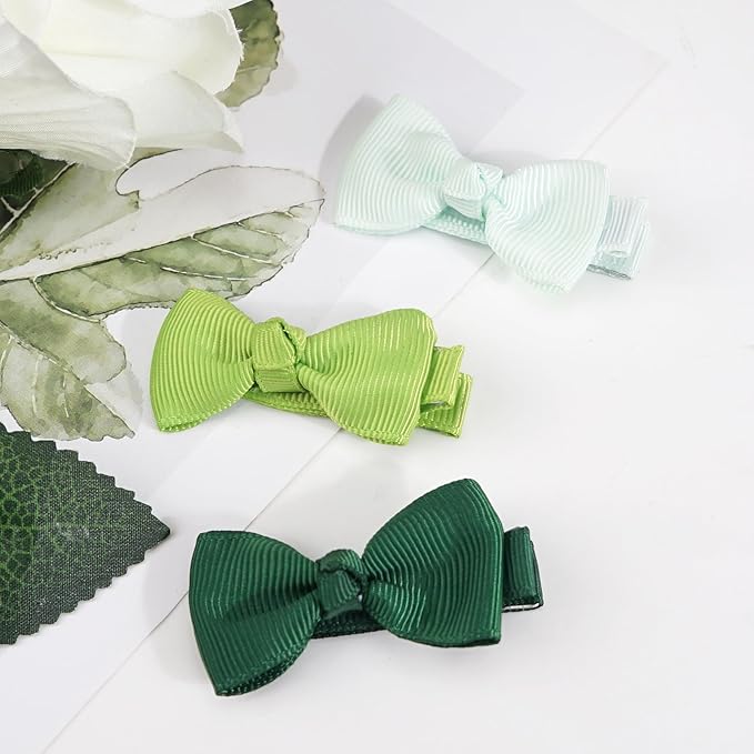 CÉLLOT Baby Girls Hair Clips 25PCS Fully Lined Tiny 2" Hair Bows Alligator Clips for Infants Toddlers