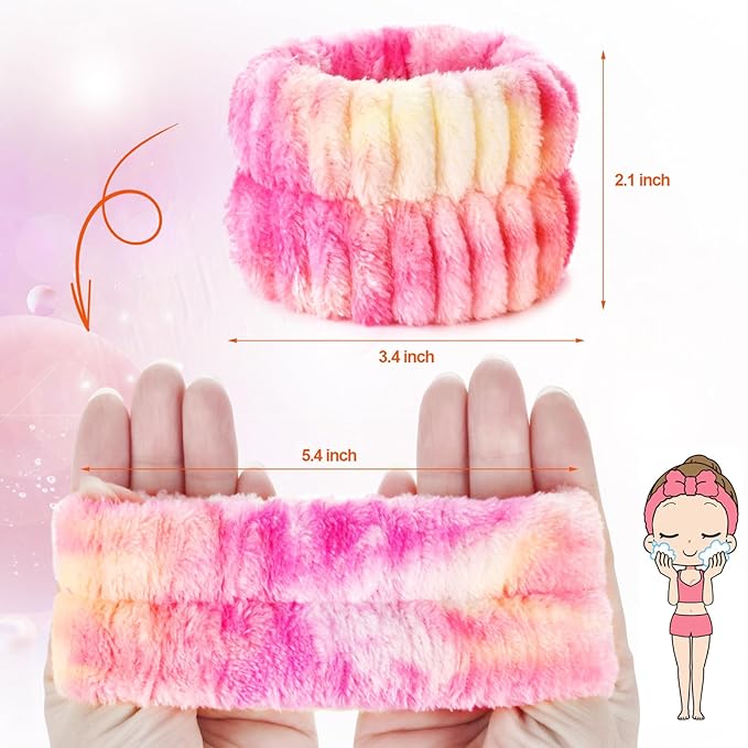 8pcs Wrist Bands for Washing Face Wash Wristbands Wrist Towels Arm Bands for Skincare Makeup Wrist Cuffs Spa Wrist Scrunchies