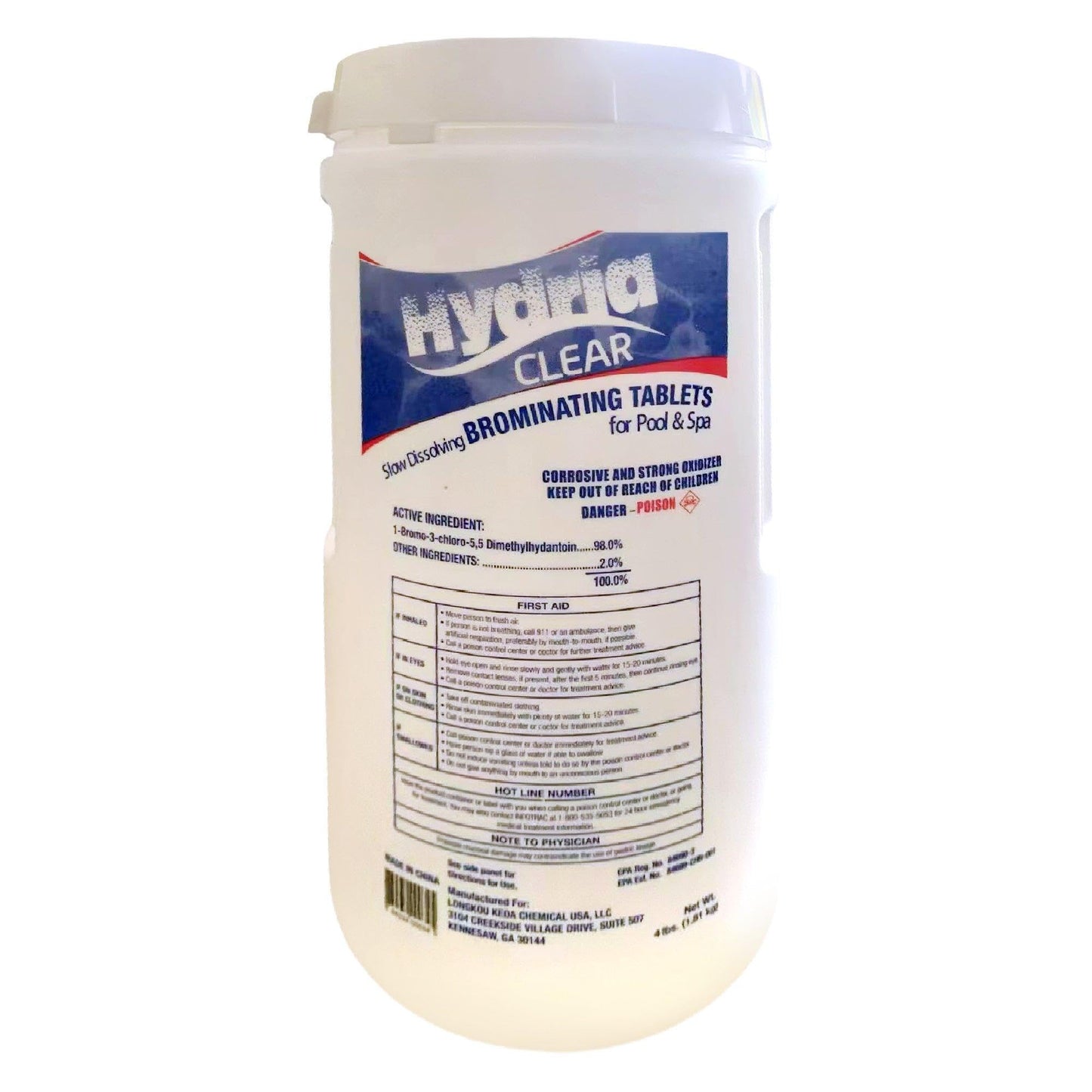 Hydria Clear 1 Inch Bromine Tablets, 4 lbs. LK04