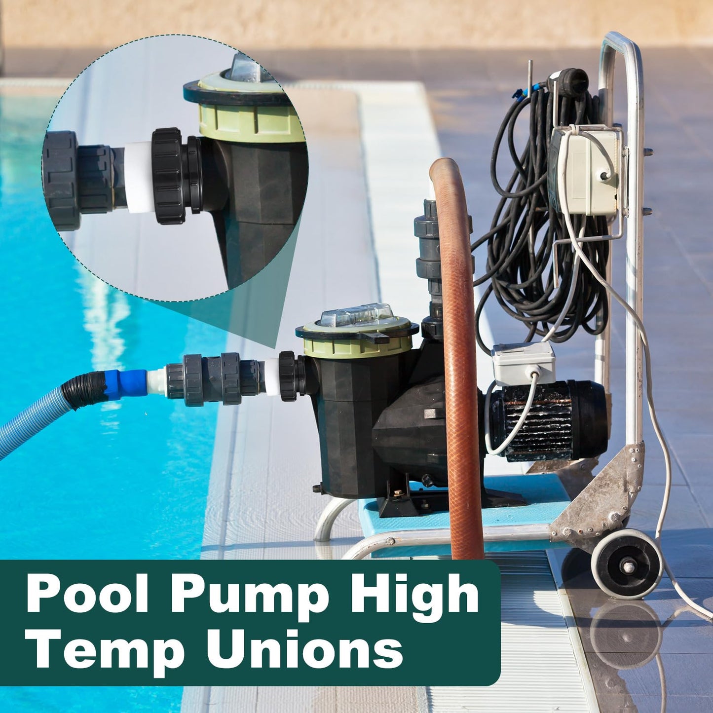 Briwooody 8 Pcs MIP x 2" Hi Temp Unions Compatible with Pentair Whisperflo Pool Pump Compatible with Intelliflo Pump 2" PVC Pool Pump High Temp Unions for Pool Pump