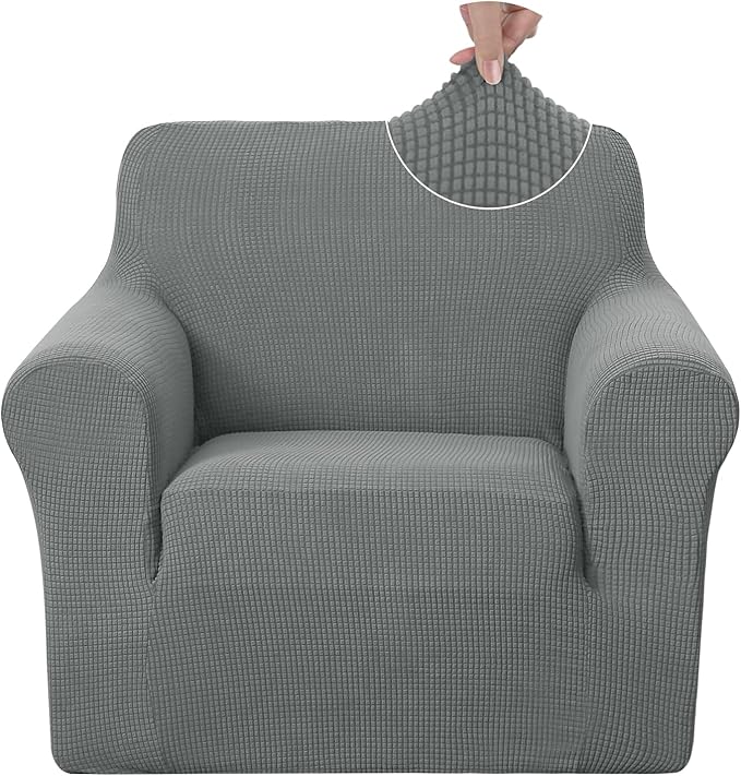 U-NICE HOME Recliner Chair Covers Stretch Couch Cover Sofa Cover Sofa Slipcover Furniture Protector for Chair Cover Pet Friendly(Armchair, Grey)