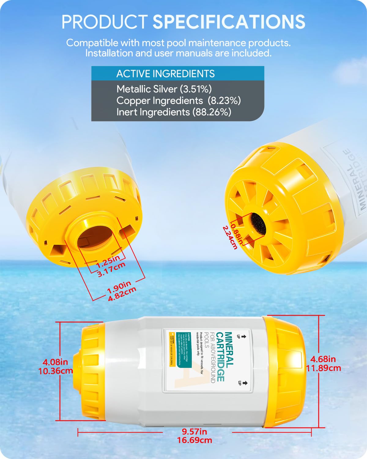 W28165 Replacement for Nature2 A30 Mineral Cartrigde W28166 for All A, Pro A Plus Vessel System AboveGround Pool, for up to 30,000 gallons Pool, 2704-010, 300379