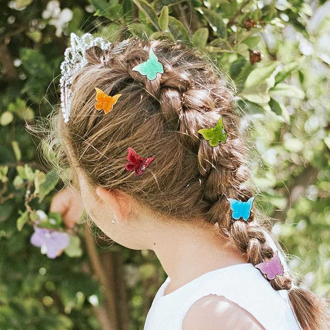 50 Packs Assorted Color Butterfly Hair Clips, Beautiful Mini Butterfly Hair Clips Hair Accessories for Women and Girls (Jelly Colors)