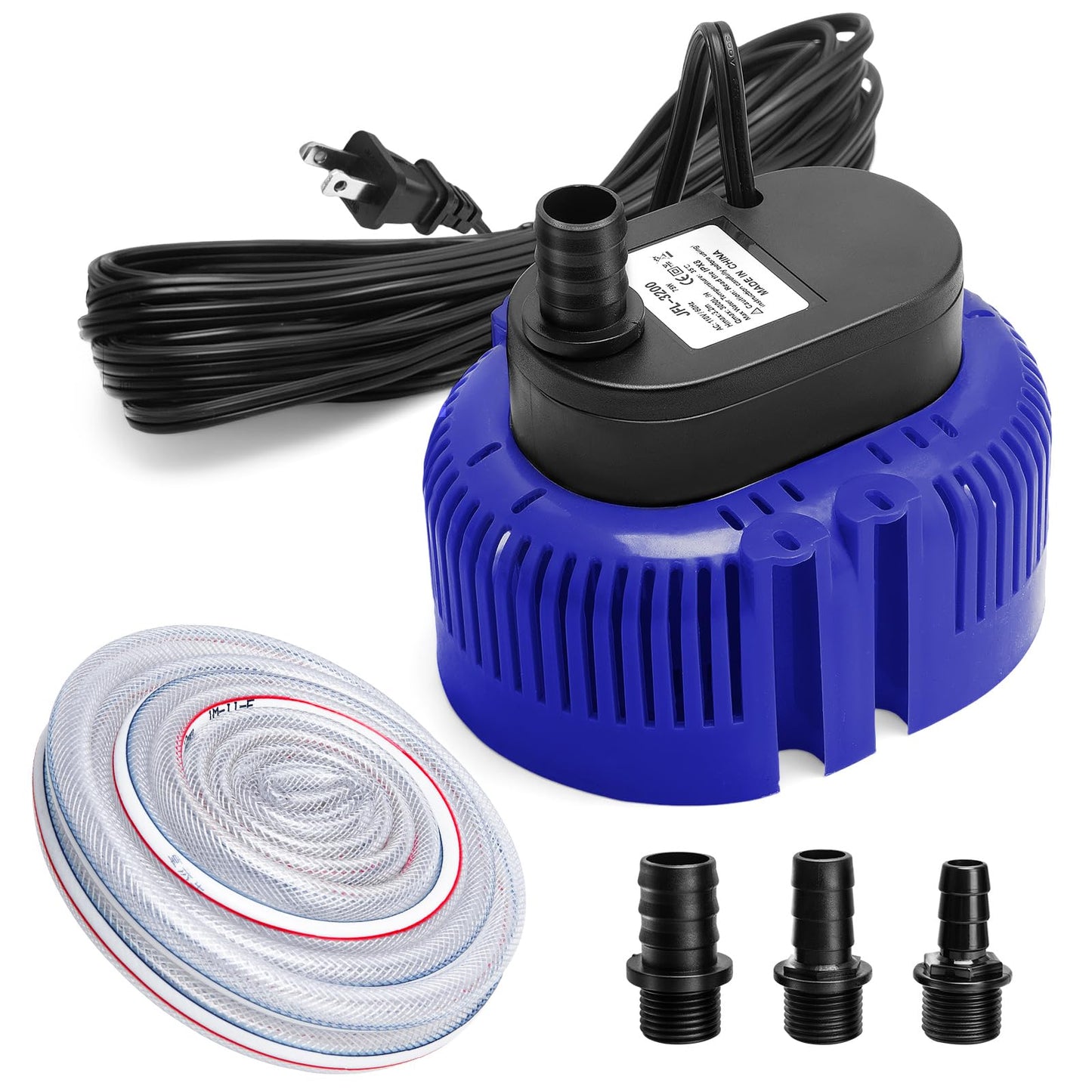 Sump Pump,Pool Cover Pump above Ground,submersible water pump Swimming Water Removal Pumps,for Swimming Pool Basement Garden Pond Tubs Draining,75W,Max Flow:850GPH,3 Adapters,25 Ft Power Cord (Blue)