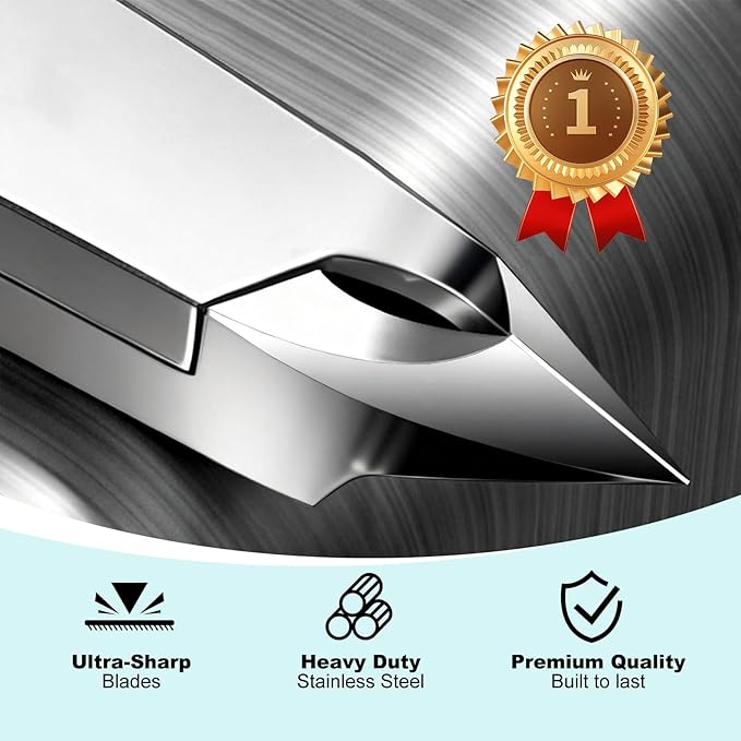 Cbiumpro 5-Pack Cuticle Trimmer Set with Pusher, Cutter, Scraper, Nipper, Clipper, Professional Stainless Steel Cuticle Remover Tools Kit for Fingernails & Toenails - with Case