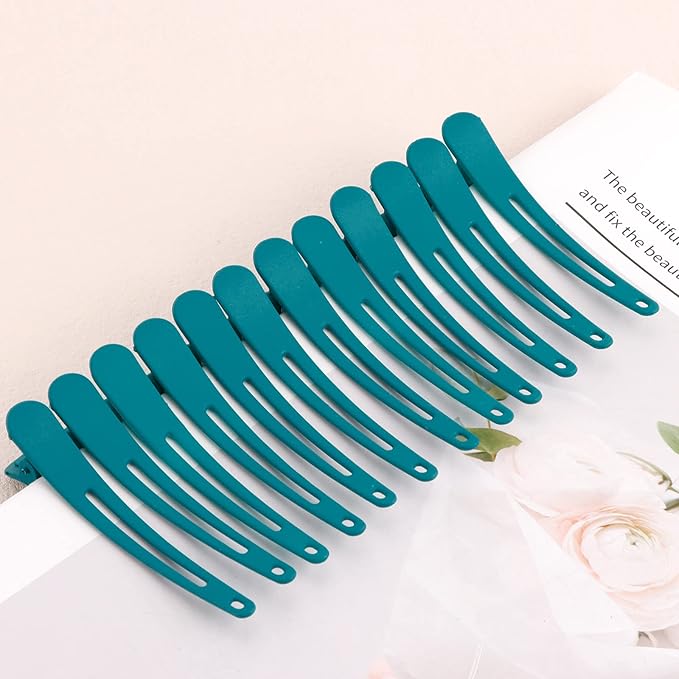 YISSION 12 PCS 3.1 Inch Matte Alligator Duck Billed Hair Clips for Styling Sectioning, No Crease Hair Barrettes and Accessories for Women Girls Blue