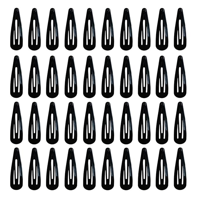 40 Pieces 2 Inch Black Metal Snap Hair Clips Non-slip Hair Barrettes Hair for Girls, Women, Kids Teens or Toddlers