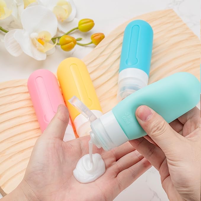 MODENGKONGJIAN 16 Pack Travel Bottles for Toiletries,TSA Approved Silicone Squeezable Travel Shampoo Bottles, 3oz Leak Proof Refillable Toiletry Cosmetic Containers (16PCS/Green)