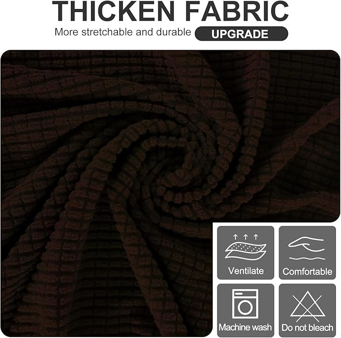 U-NICE HOME Stretch Futon Cover Armless Bed Slipcover - Soft Jacquard Fabric Washable for Pet Friendly, Chocolate