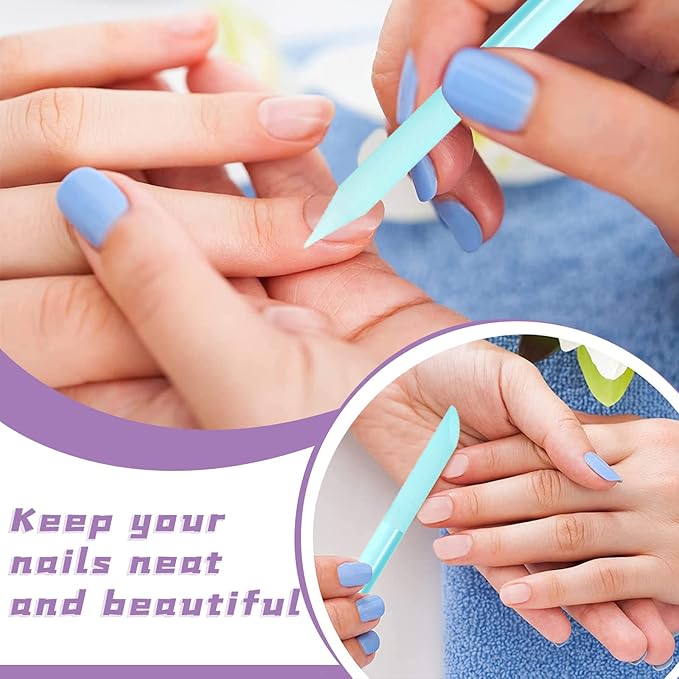 4Pcs Glass Cuticle Pusher, heemeei Dual-Ended Manicure Stick, Crystal Cuticle Pusher Glass File, Professional Precision Filing Cuticle Remover, Manicure Pedicure Tools for Nails and Cuticles CareÃ¢ÂÂ¦