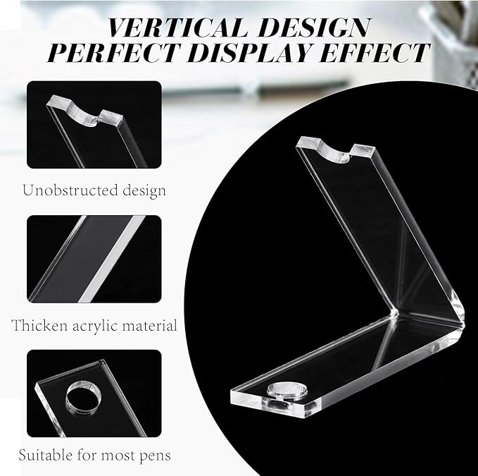 4 Pieces Acrylic Pen Holder Display Stand Transparent Makeup Brush Rack Organizer Clear Pen Stand Paintbrush Drying Rack for Home School Office or Store Use