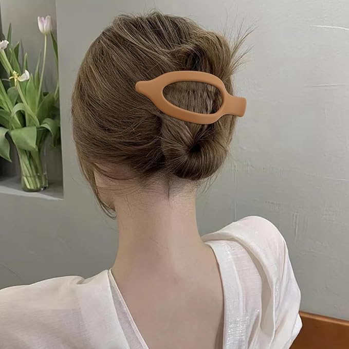 Flat Hair Clips for Women Lay Flat Hair Claw Clips for Thin Thick Hair 3Pcs French Concord Large Hair Clips Matte Neutral Jaw Clips Hair Clamps Accessories Brown Black