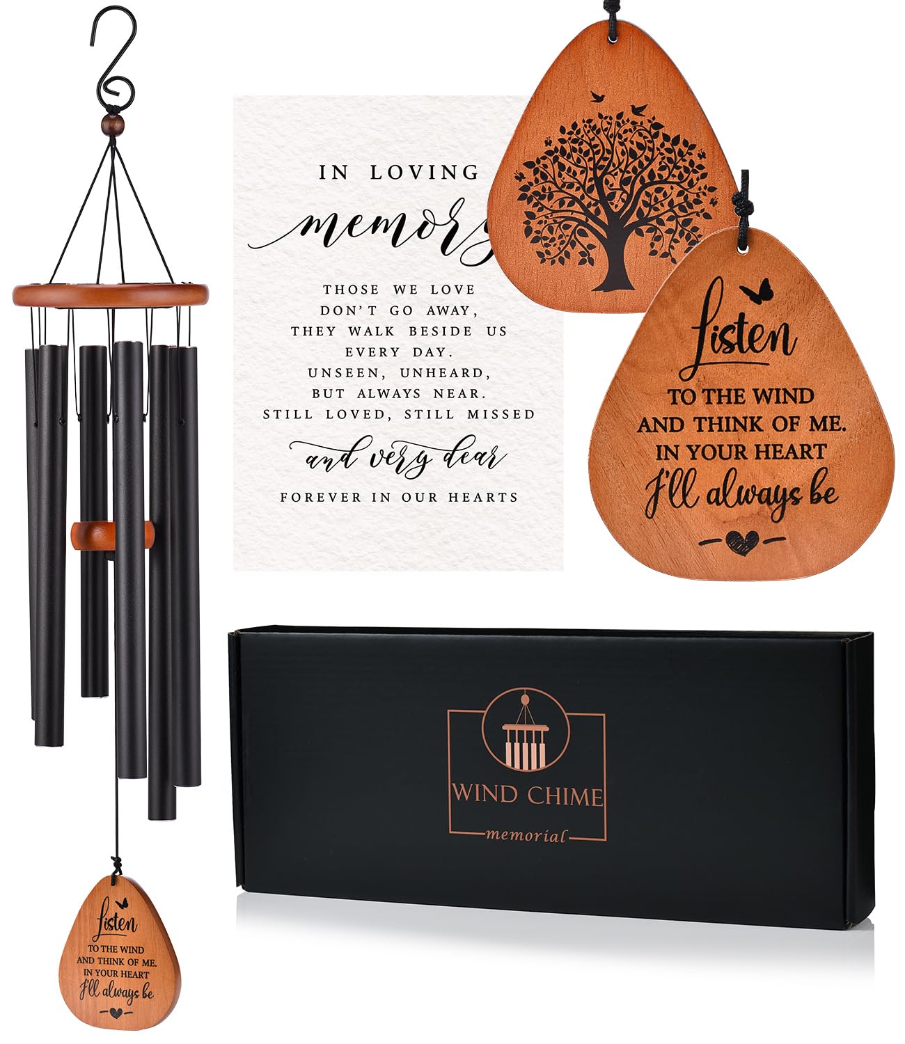 AMBOBE Memorial Wind Chimes for Loss of Loved One, Sympathy Wind Chimes Gift, Bereavement Gifts, Beautiful Outdoor Garden Decor with Soothing Melodic Tones