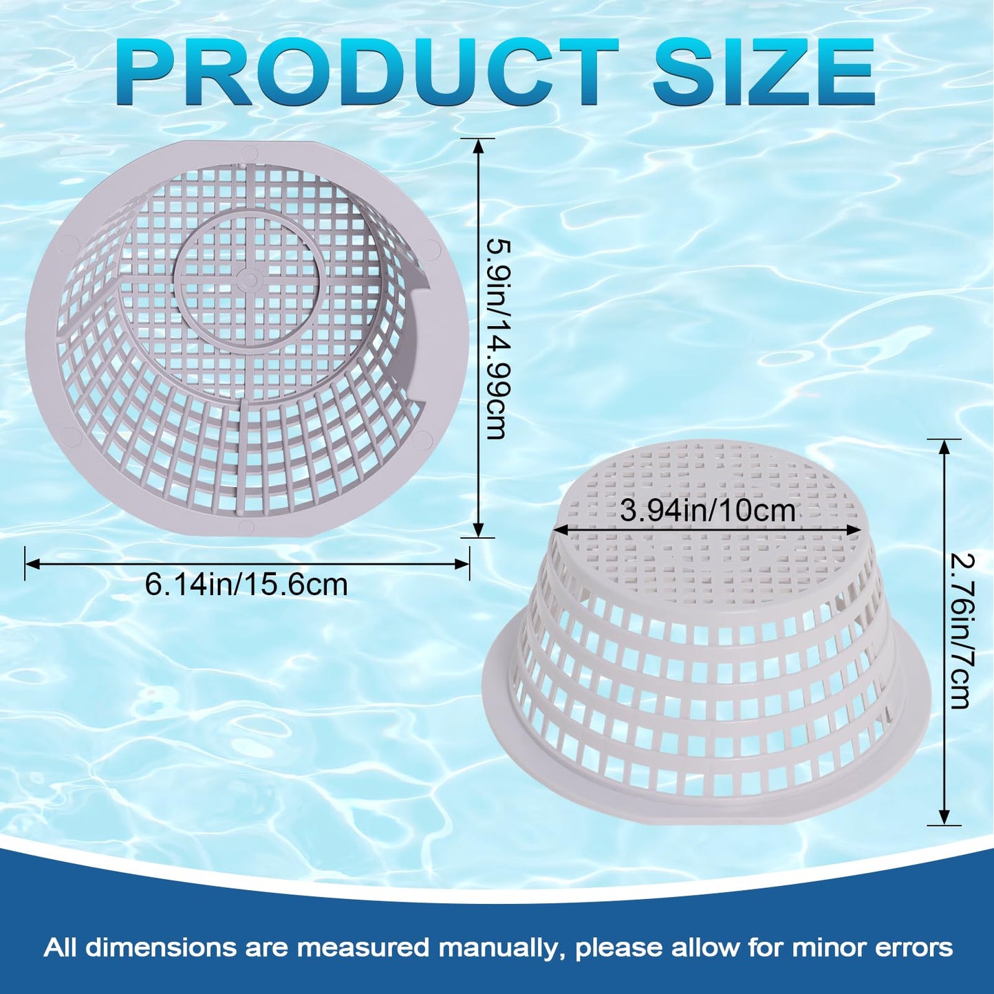 Podoy Pool 8928 Skimmer Basket for Above-Ground and In-Ground Swimming Pool Replacement Parts Compatible with Swimline Hydrotools 8928 Olympic ACM88 4-Pack