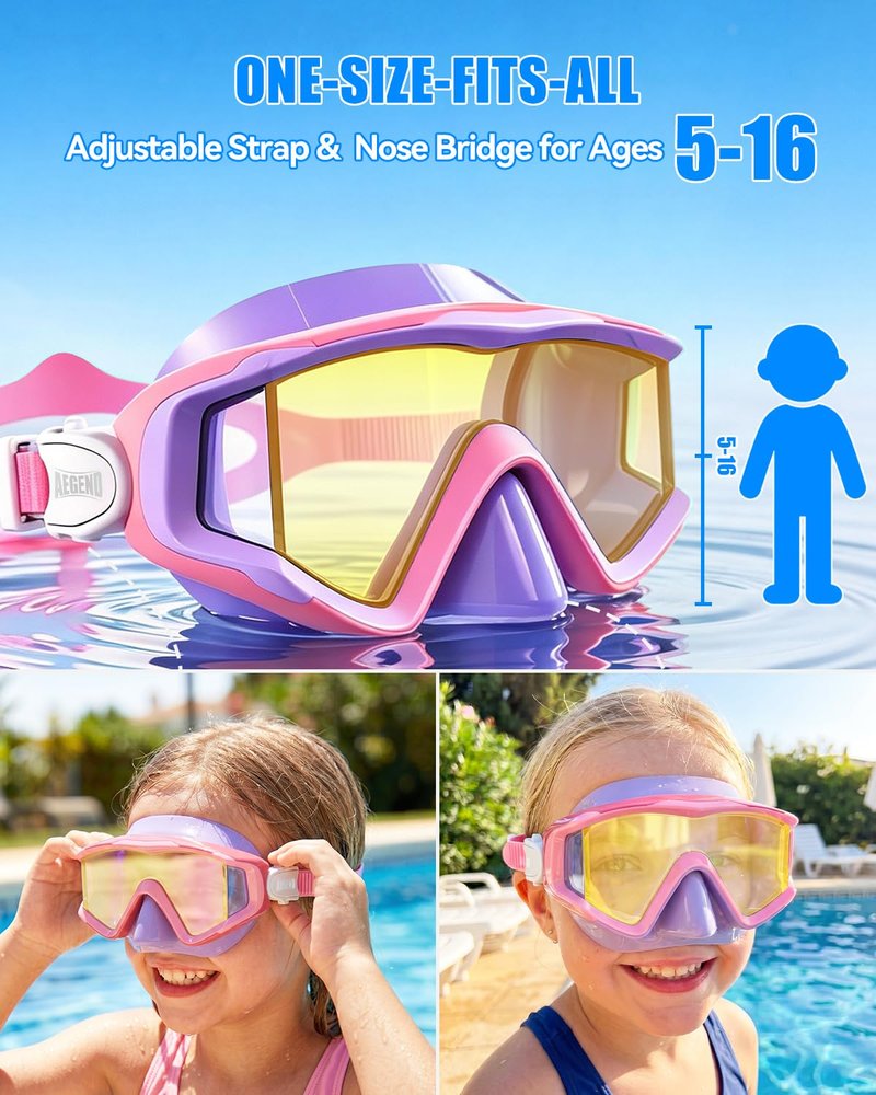 Aegend Swim Goggles for Adults Kids - 220°Wide View Anti-Fog Goggles with Mesh Bag for Indoor Outdoor Pool Beach Swimmming