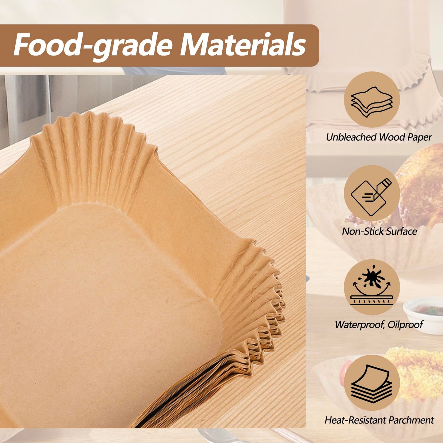 300PCS Air Fryer Liners disposable for Ninja Crispi,Air Fryer Accessories for Ninja Crispi 4-in-1 Portable Glass Cooking System,Ninja Crispi Containers