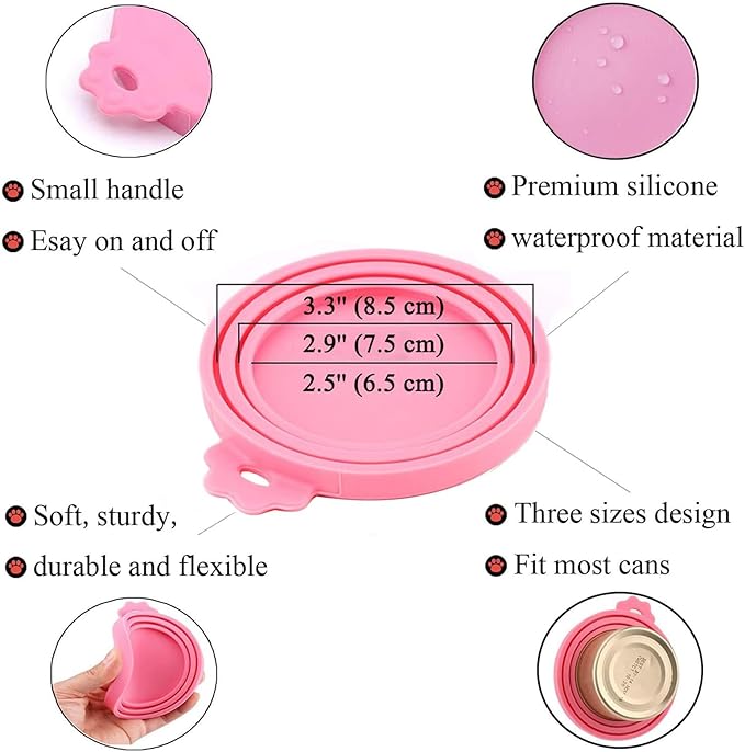 Food Can Covers/4 Pack/Universal BPA Free Silicone Dog Cat Tin Lids for Dog and Cat Food/Fits All Standard Size Can Tops for Pet Food Storage(Mix Color1)