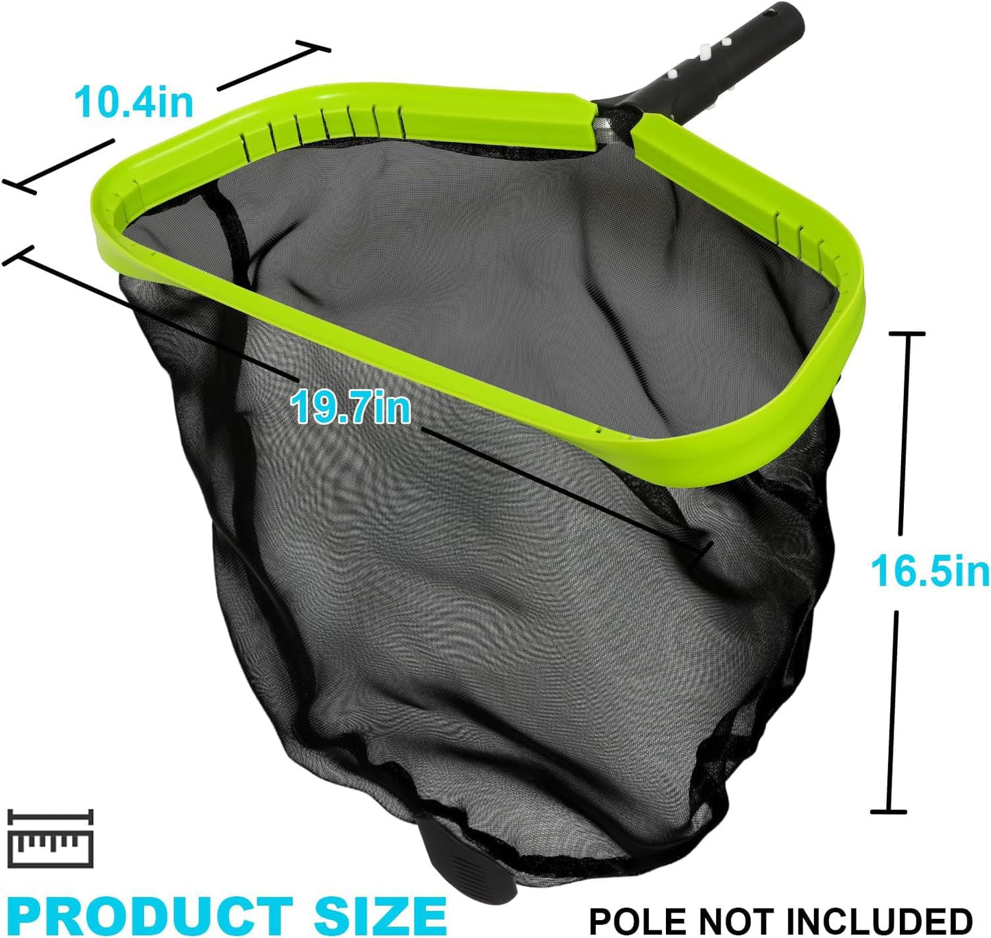 Sepetrel Pool Net,20 Inch Professional Swimming Pool Leaf Skimmer Nets for Cleaning with Nylon Deep Bag,Heavy Duty Aluminum Frame & Handle Rake(Pole Not Included)