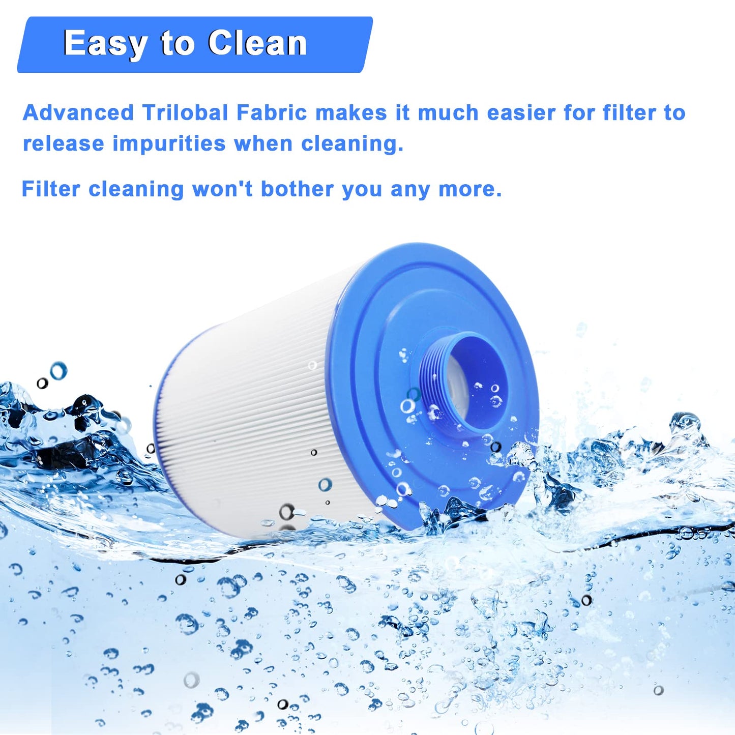 PAS50SV-F2M Hot Tub Spa Filter Cartridge, Compatible with Unicel 6CH-502, Filbur FC-0311, Master Deluxe M60506, Magnum AR50, Baleen AK-90161, Excel Filters XLS-604 Artesian Spas Filter, 2 Pack