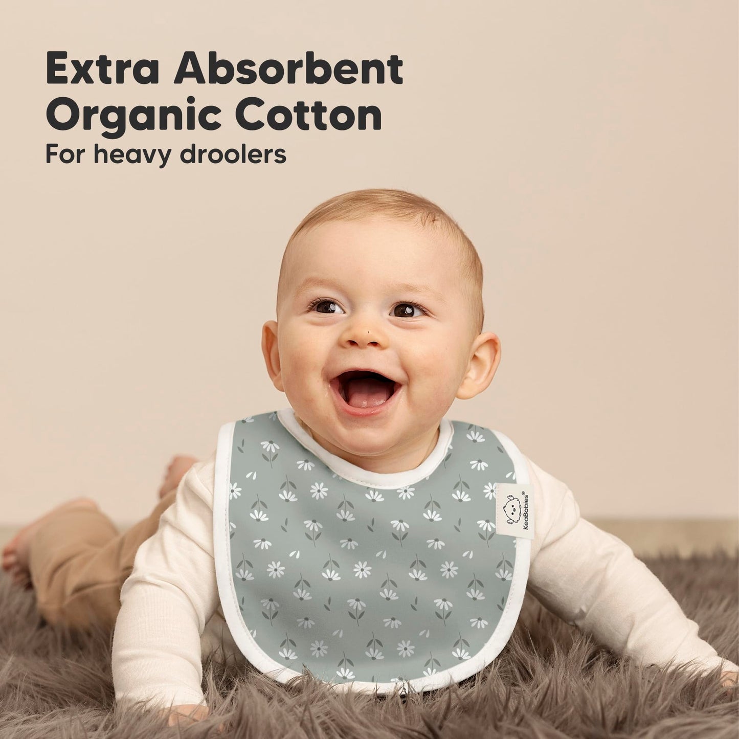 8-Pack Organic Baby Bibs for Boys, Girls - Soft Cotton Drooling and Teething Bibs for Baby Girl & Boy, Extra Absorbent, Easy to Clean & Put On for Toddler, Newborn, Infant 0-24 Months (Fleur)