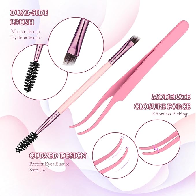 YIDUO Eyelash Extension Kit with 2X Bond&Seal 10-20mm 60D+80D+100D Volume 3D Lash Clusters Kit 3 Styles 760Pcs Wispy Natural Soft DIY Individual Lash Clusters Kit Box for Beginners