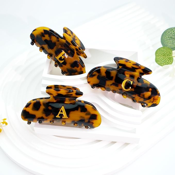 Initial Cute Hair Clips - Tortoise Shell Letter Elegant Hair Claw Clips, Fashion Glitter Claw Clips Durable Hair Clips, Wedding Gift, Bridesmaid Gifts, Birthday Gifts, Christmas Gift, Letter K