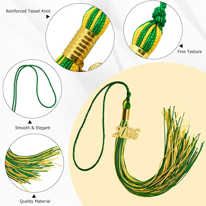 GraduationMall Single&Multiple Color Graduation Tassel with 2026 Year Charm 9"