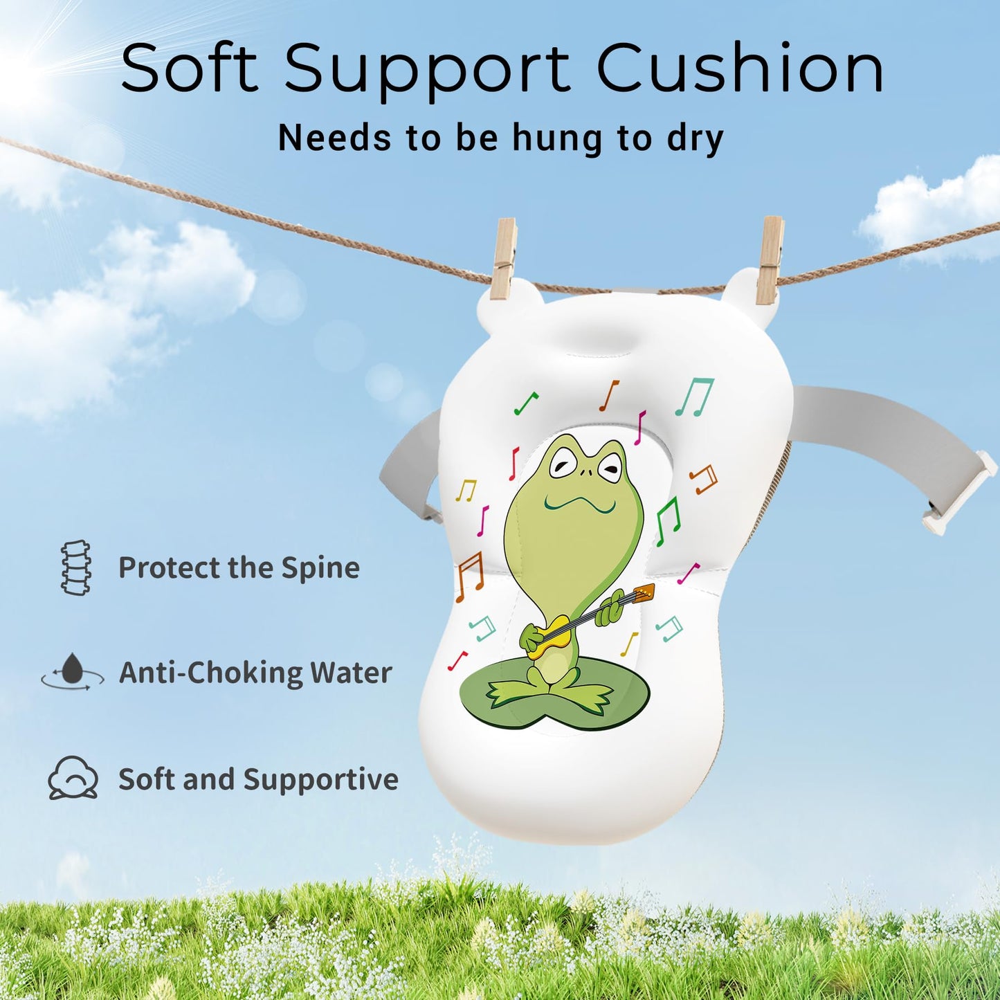 Baby Bathtub, Collapsible Newborn Bathtub for Infant to Toddler 0-24 Months with Soft Cushion and Thermometer,Portable Travel Newborn Tub with No-Slip Feet, Baby Shower Gifts,Grey