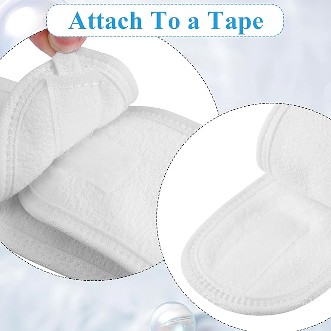 24 Pcs Spa Facial Headband Set - Premium 100% Cotton Esthetician Headbands for Facials, 24.4 x 3.14 Inch Adjustable Hair Wrap for Women, Makeup & Skincare (White)