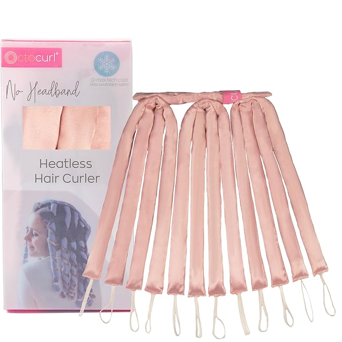 Octocurl No Headband Heatless Curlers for Medium to Thin Hair Ã¢ÂÂ Lightweight Curling System for Controlled, 360ÃÂ° Heat-Free Curls