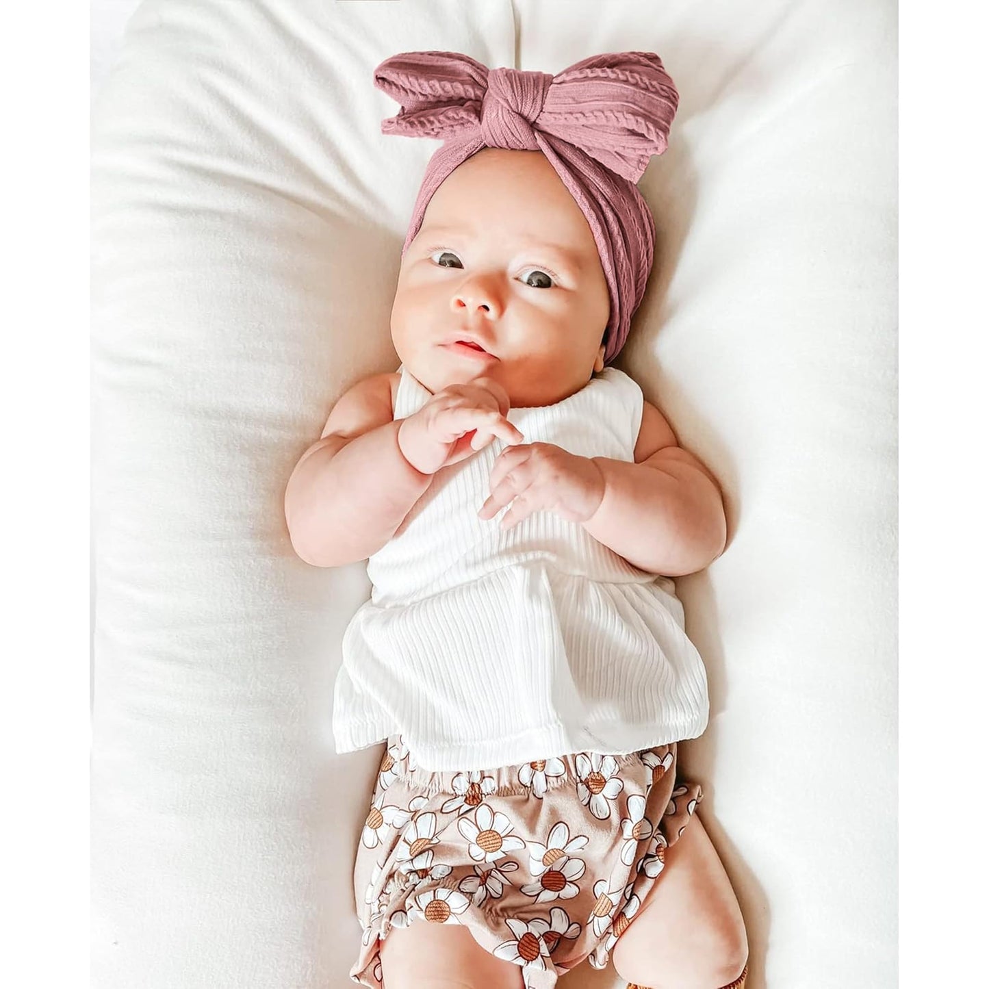Niceye Handmade Baby Headbands Soft Stretchy Nylon Hair Bands with Bows for Newborn Infant Baby Toddler Girls