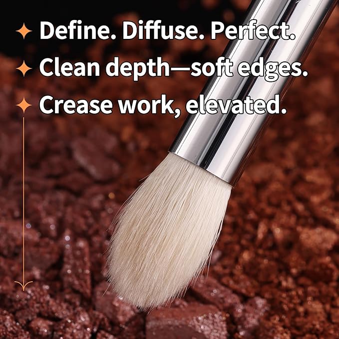 Tapered Eye Shadow Brush, Medium Powder Eyeshadow Blending Brush for Crease, Fluffy Eye Makeup Tool for Women and Girls (195 Pro Blender)