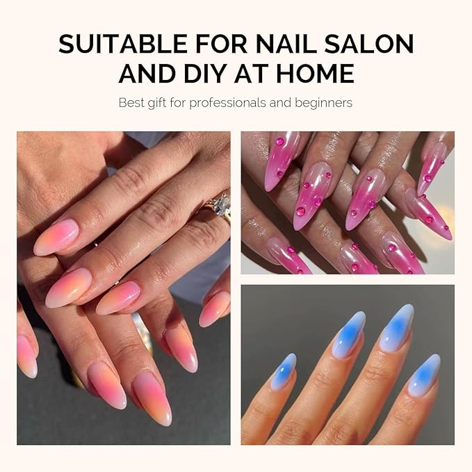 MelodySusie Soft Nail Sponges for Ombre, Nail Art Sponges With Grabbing Pen, Blooming Nails, Gradient Nail, Manicure Nail Art Tools, Professional Accessories Supplies for Home and Salon Use