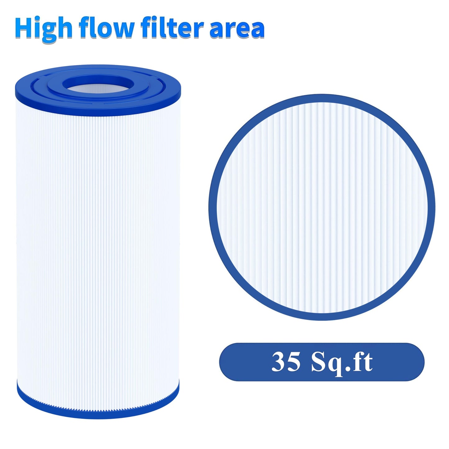 Cryspool® 04061 Filter Compatible with C-4335, PRB35-IN, R173431, Guardain 409-219, FC-2385, 03FIL1300, 35 Sq. Ft Spa Filter Cartridge, 2 Pack
