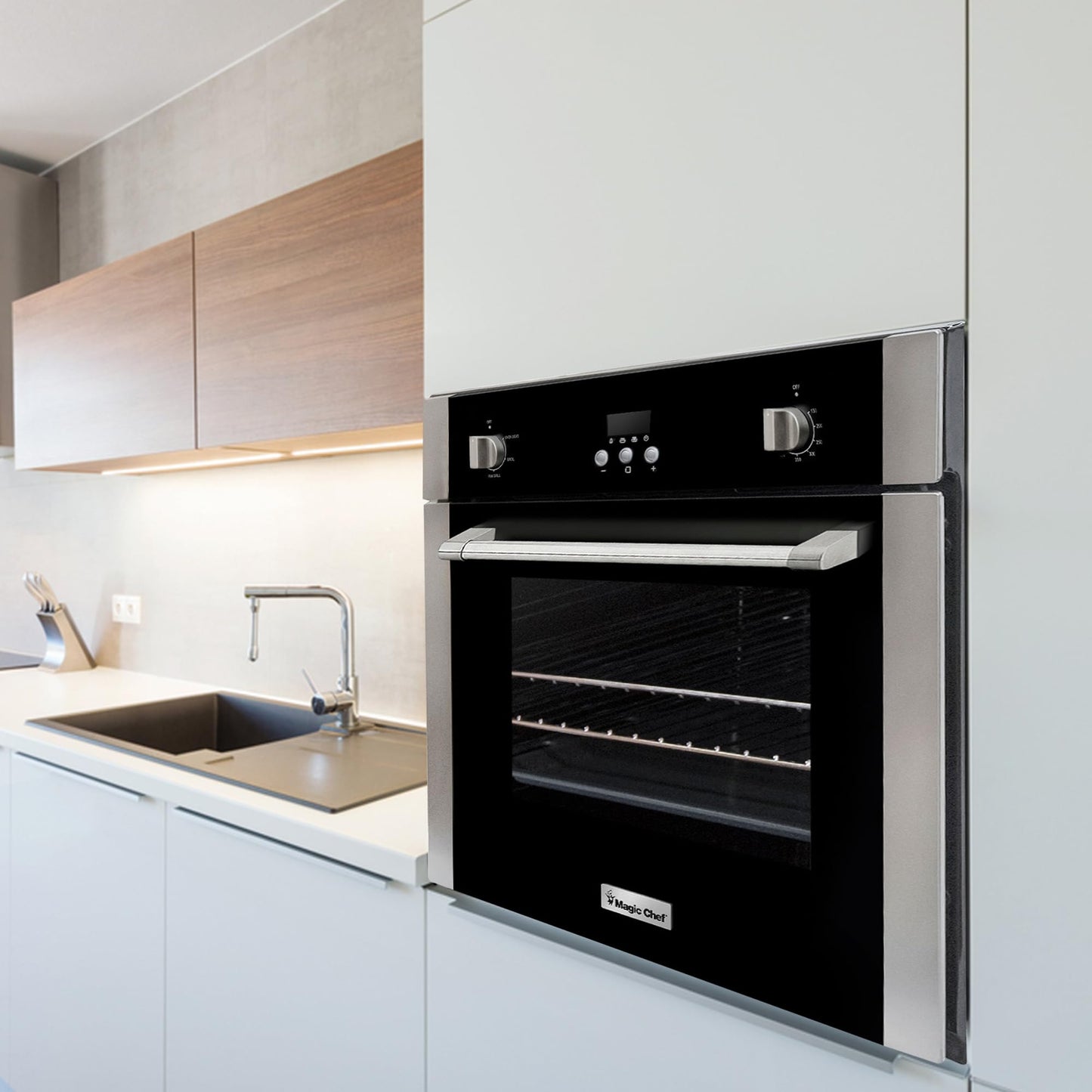 Magic Chef MCSWOE24S Electric 24" 2.2 cu. ft. Single Wall Oven with Convection, Stainless Steel