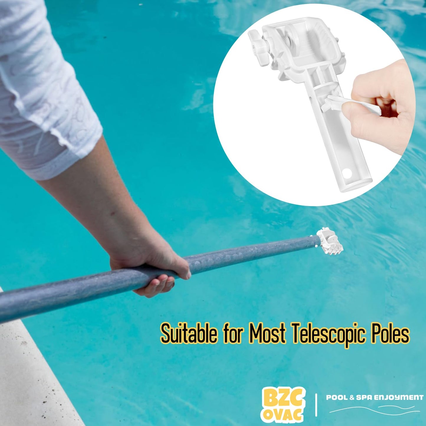 Swimming Pool Chlorination Tablet Holder & Scrubber for Pool Pole - Dirt Cleaning & Stain Removal Tool for Pool Maintenance - Fits 3-Inch Tablets