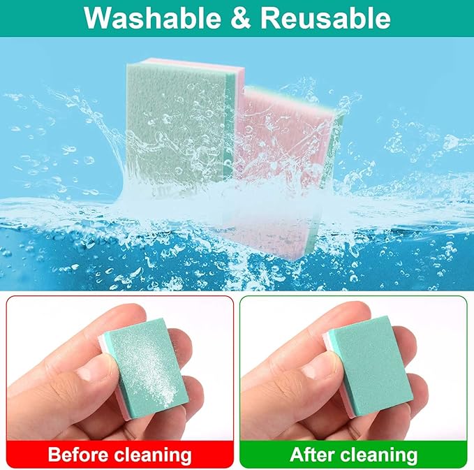 CGBE Buffer Block Nail File 180/100 Grit Nail Buffers Sponge Nail Polish Sanding Buffer Strips Nail File Blocks Manicure Tools 50PCS(Pink-Green)