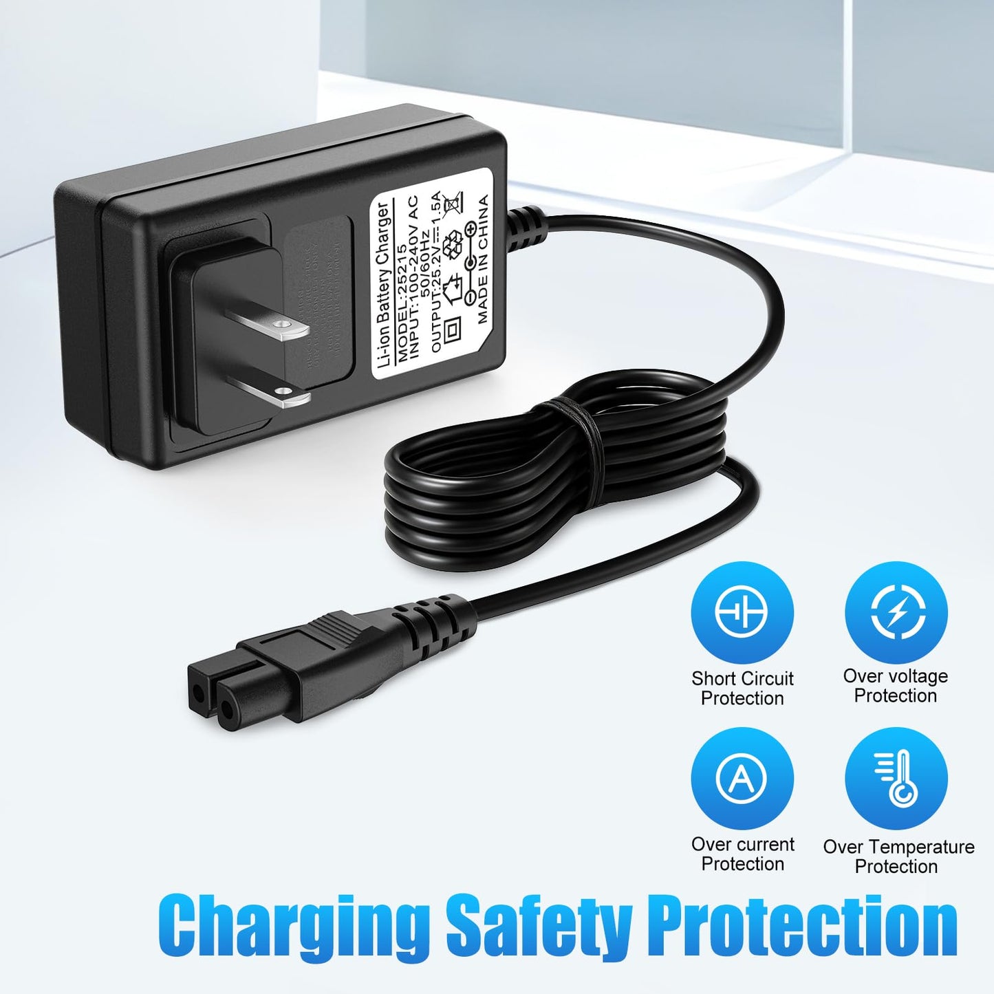 Cisain Charger for WYBOT Robotic Pool Cleaner,25.2V Charger Adapter Compatible with WYBOT C1 OS7010C Cordless Pool Vacuum Cleaner Power Adapter Cord
