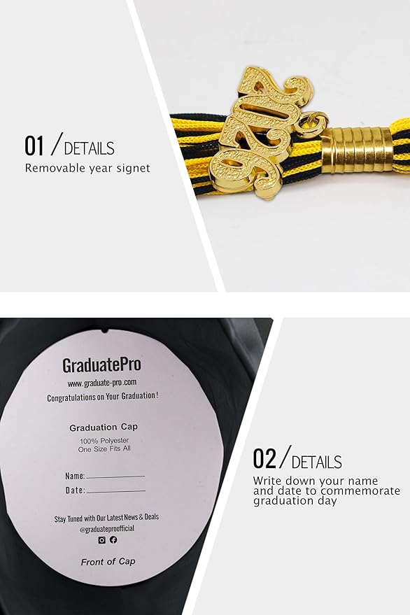 GraduatePro Matte Graduation Cap with 2026 Tassel for Adults High School and Bachelor Master 12 Colors