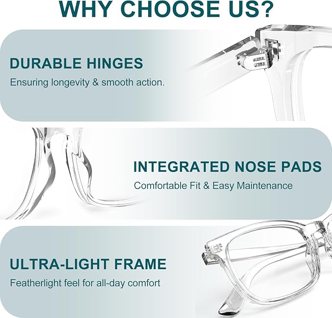 Blue Light Glasses for Women Men Square Computer Glasses Anti Glare UV Blocking Vita