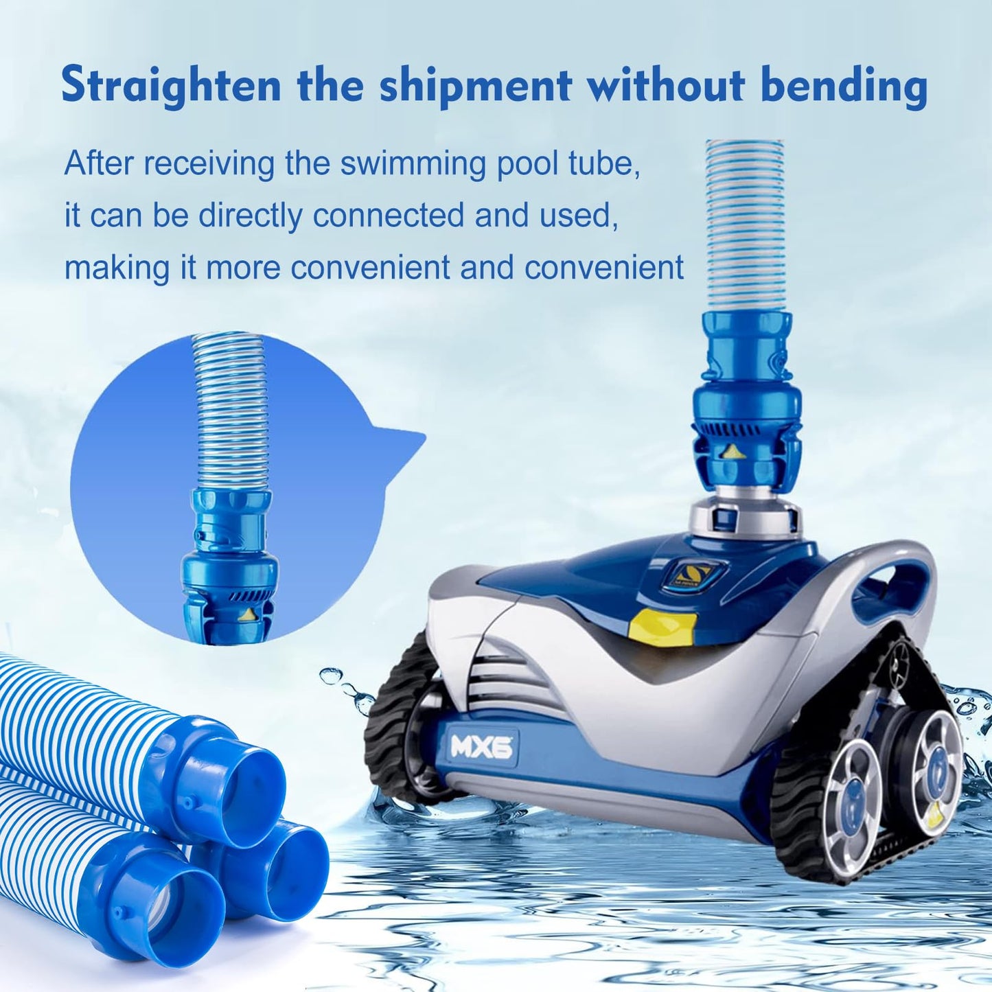 6 Pack Pool Cleaner Hose Replacement Kit for Mx6 Mx8,R0527700 Pool Vacuum Twist Lock Hose Replacement Parts,Single length 39 inches (6pack) (6ppack-1)