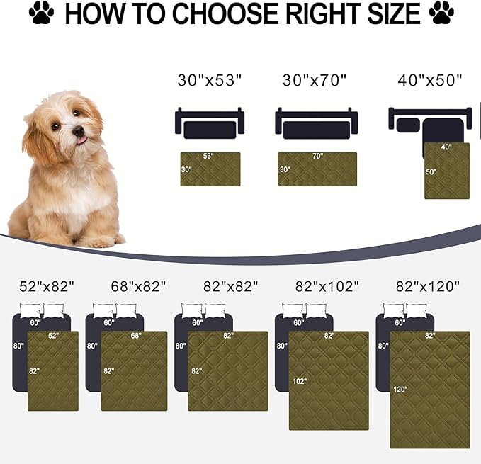 Smiry Reversible Waterproof Couch Covers for Sofa, Washable Dogs Pet Couch Covers for 3 Cushion Sofa Pet Friendly, Water Resistant Furniture Protector Slipcover, Geometric (68"x82", Green/Navy)
